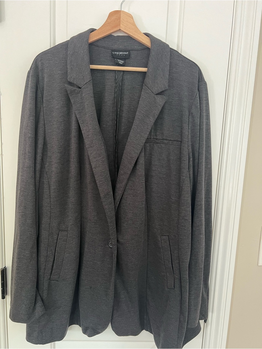 Lane Bryant Charcoal Gray Open-Front Soft Shell Blazer Size 26